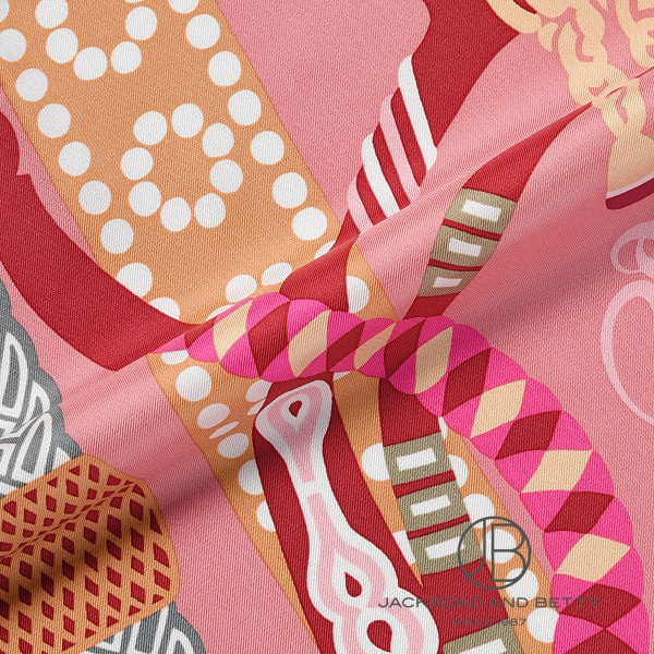 カレ90 鎧の幻想 オレンジ ピンク[] Carre90 Fantaisie d'Etriers