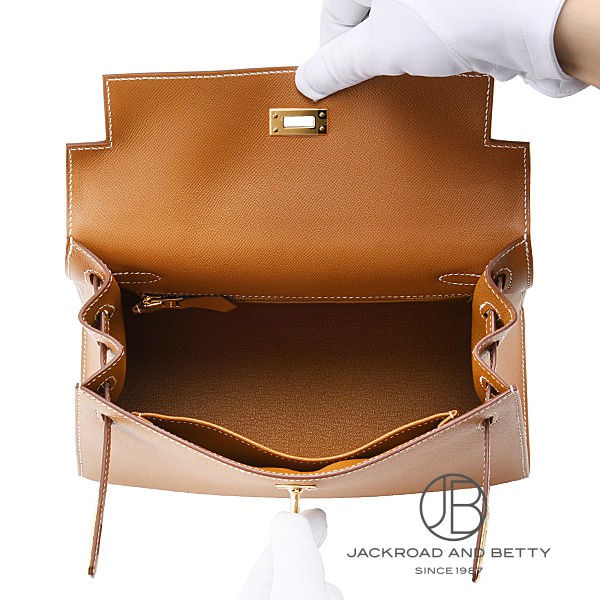 ケリー25 外縫い ゴールド ブラウン[] Kelly25 Gold | エルメス 新品