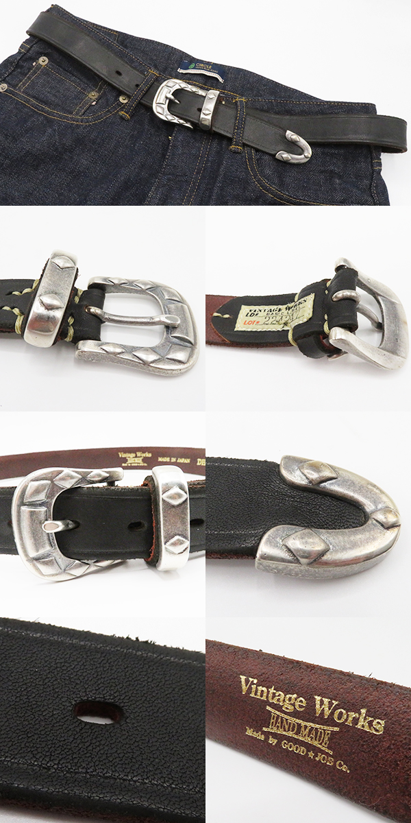 Vintage Works ヴィンテージワークス 茶芯|厚銀メッキ真鍮バックル|5