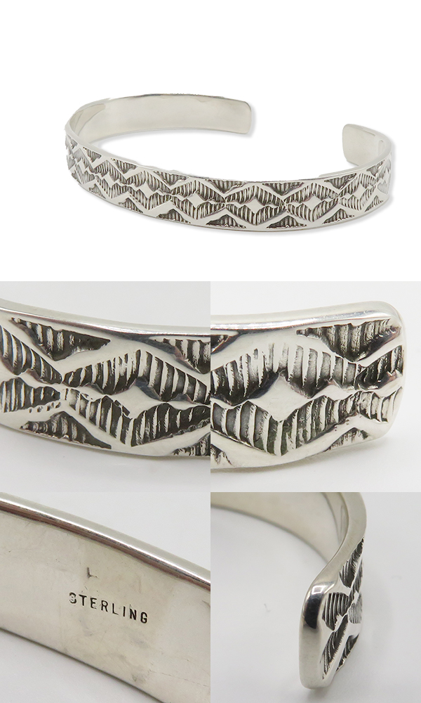 INDIAN JEWELRY ナバホ族|スタンプワーク|シルバー|バングル『Navajo