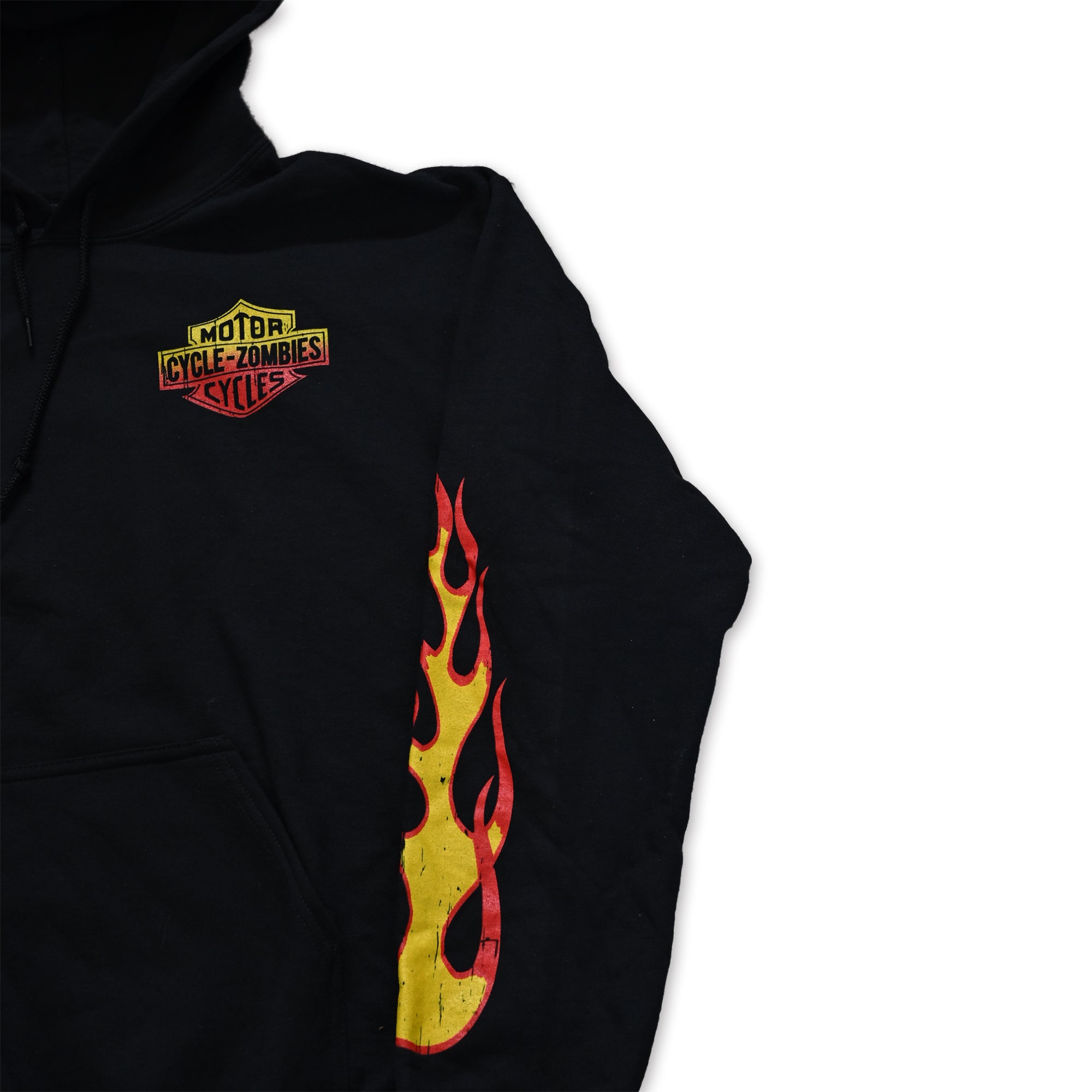 CYCLE ZOMBIES - FLAMES HOODIE - BLACK – JAKS GARAGE