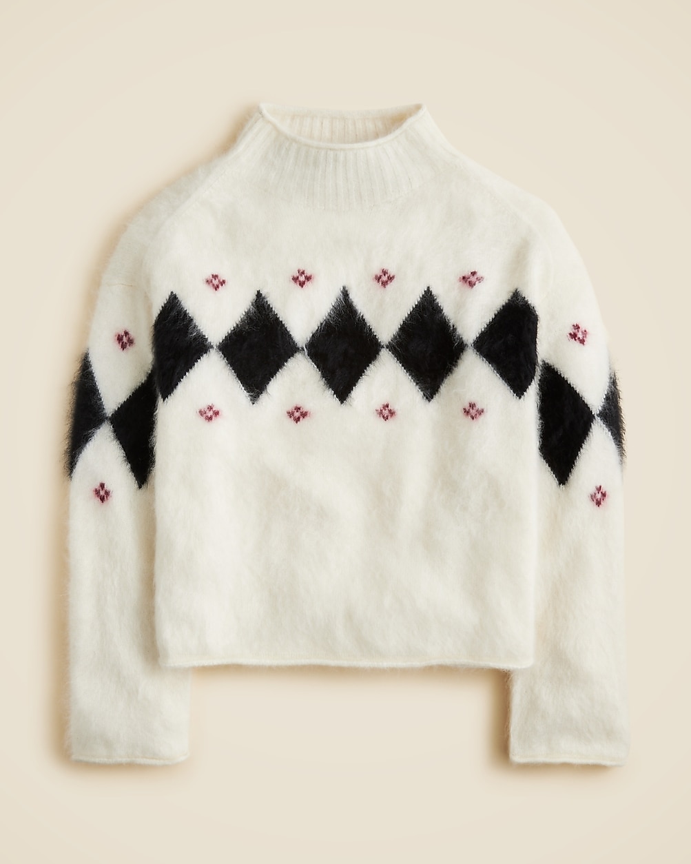 Brushed Cashmere 2025 Rollneck™ Sweater In Argyle For Women | J.Crew