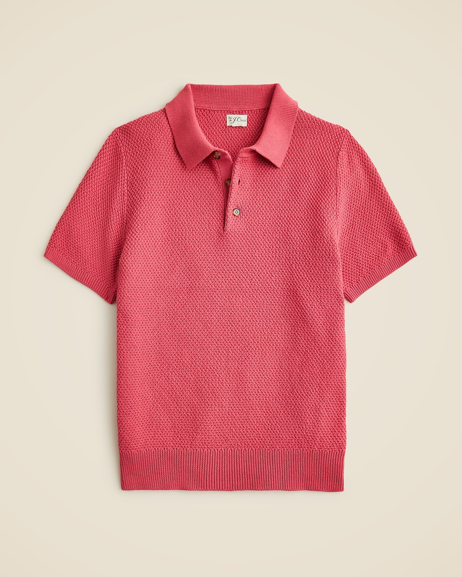 Short-sleeve Cotton Seed-stitch Sweater-polo For Men | J.Crew