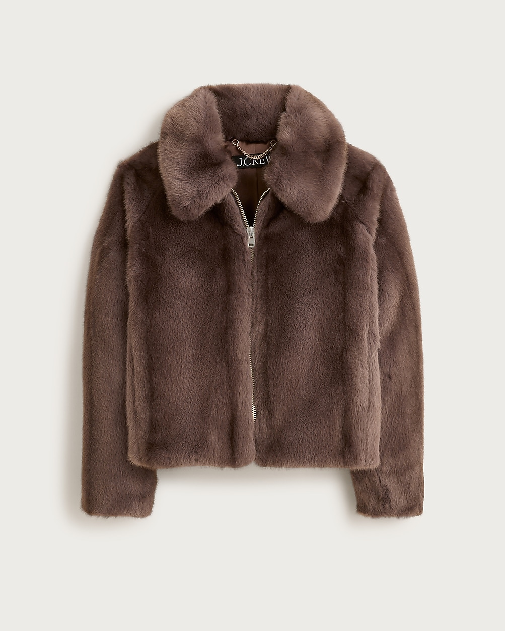 Zip-up Jacket In Faux Fur For Women | J.Crew