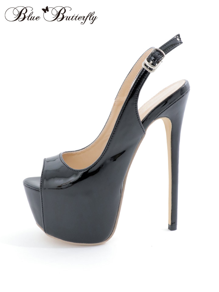 COMEX】 2color/ 16cmヒール/ オープントゥ/ 厚底/ エナメル