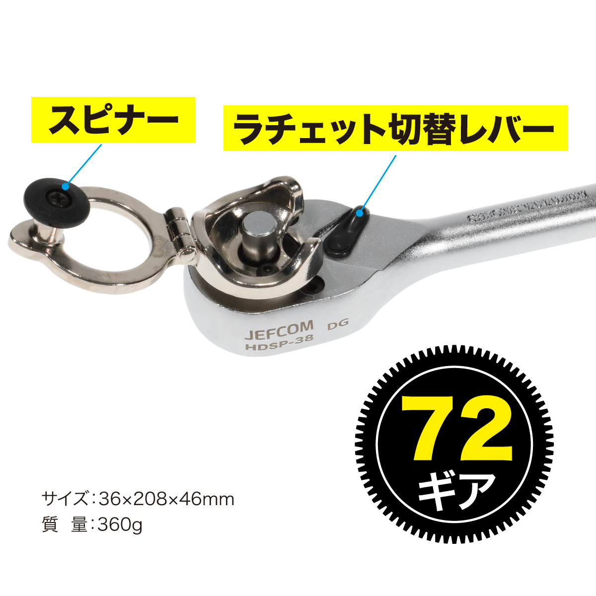 ラチェットレンチハンドル｜ジェフコム(株)-電設工具・電気材料・照明