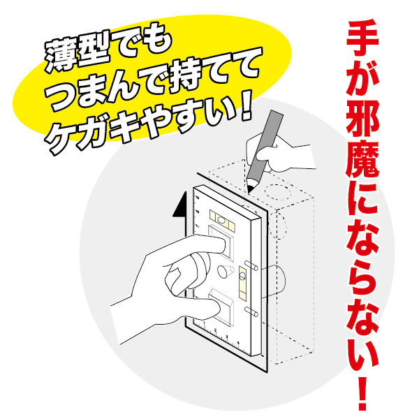 スイッチボックスケガキレベル（つまみ穴付タイプ）｜ジェフコム(株