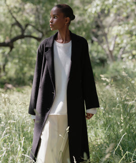 Long Shearling Yves Shawl Coat | Jenni Kayne