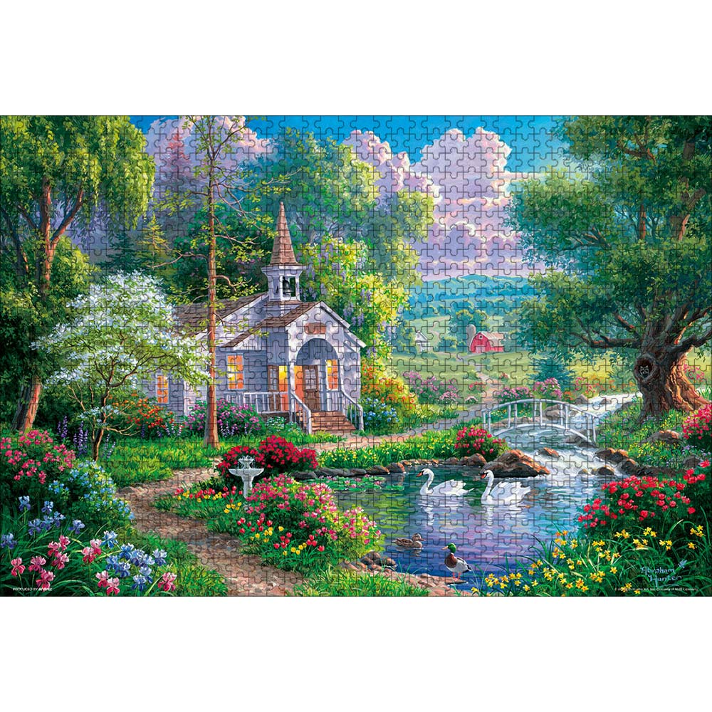ジグソーパズル アウトレット 1000 ピース 輝く水辺の教会 50×75cm