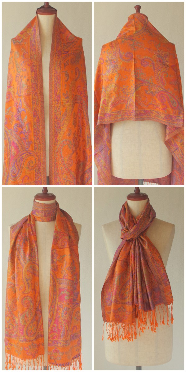 シルク ショール ストール 大判 ストール 春 春物 春夏 秋冬 花柄