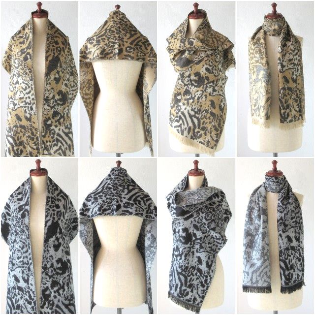 P.CORNILLON（コルニヨン）マフラー ヒョウ柄 アニマル柄 レオパード