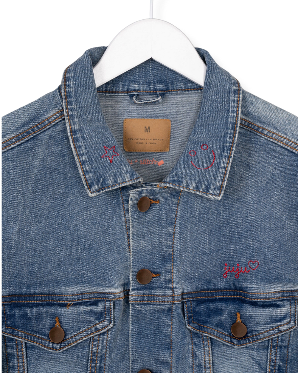 Personalized Denim Jacket | Custom Embroidered with Names - juju +