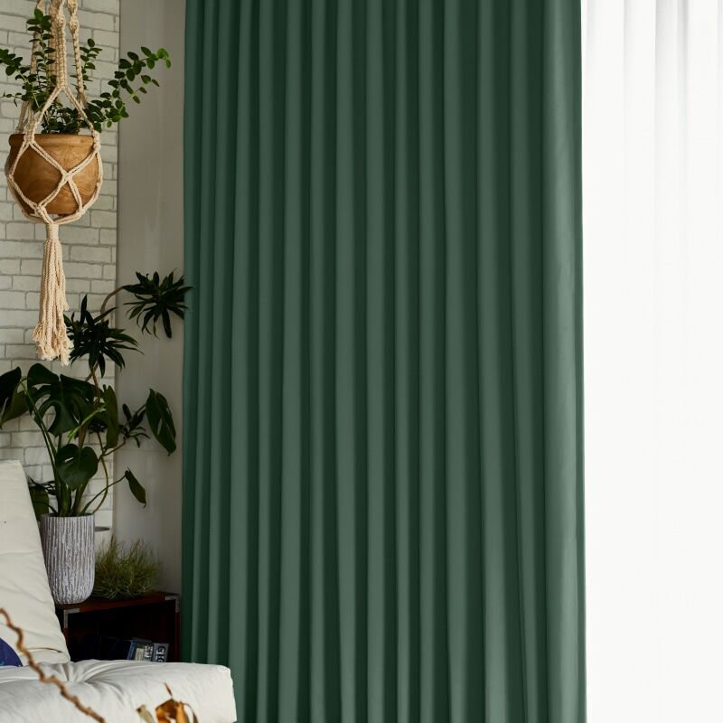 ツル カーテン JD-67265R ダークグリーン ｜ジャストカーテン