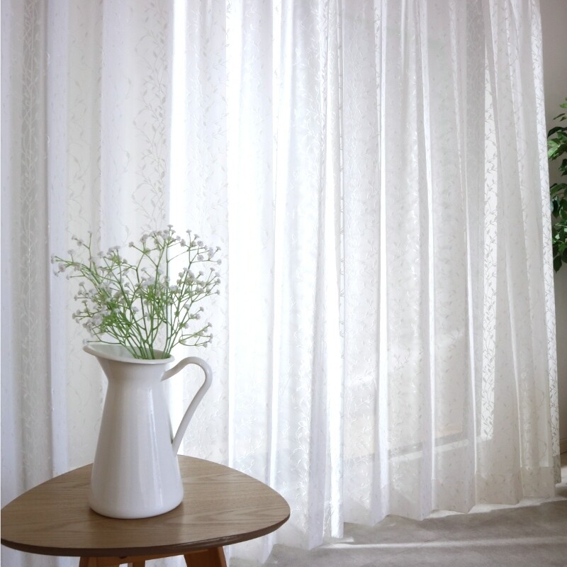 ミラー・UVカット・遮熱】レイア レースカーテン JD-68023 ホワイト