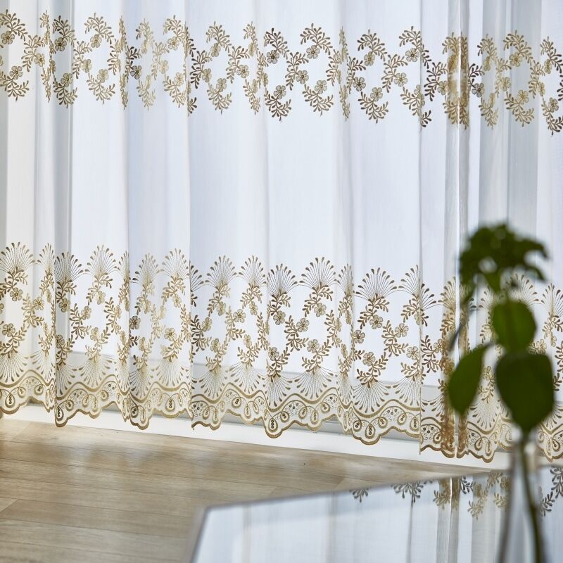 エレナ レースカーテン JE-92587 ゴールド ｜ジャストカーテン