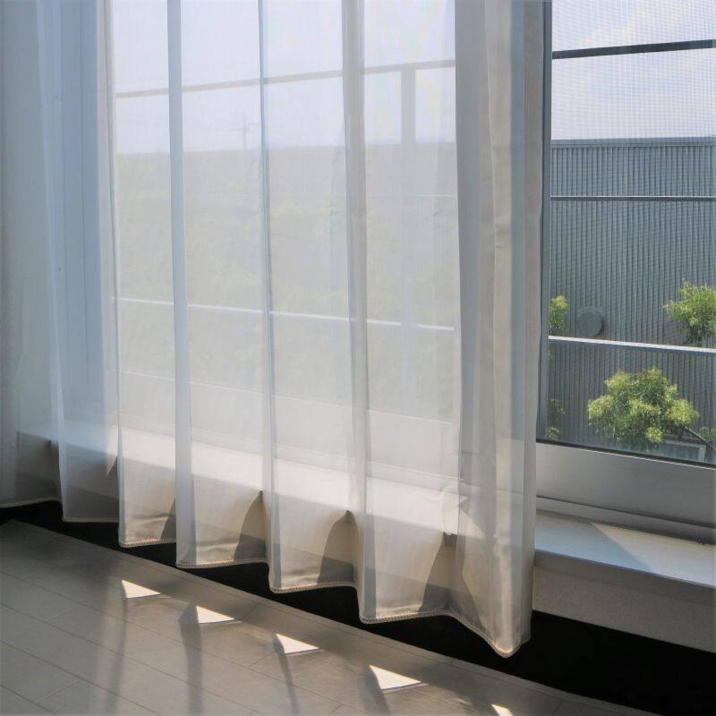 カフェカーテン【ぽっゆ様オーダー品 ボイル&チュールレース2枚重ね