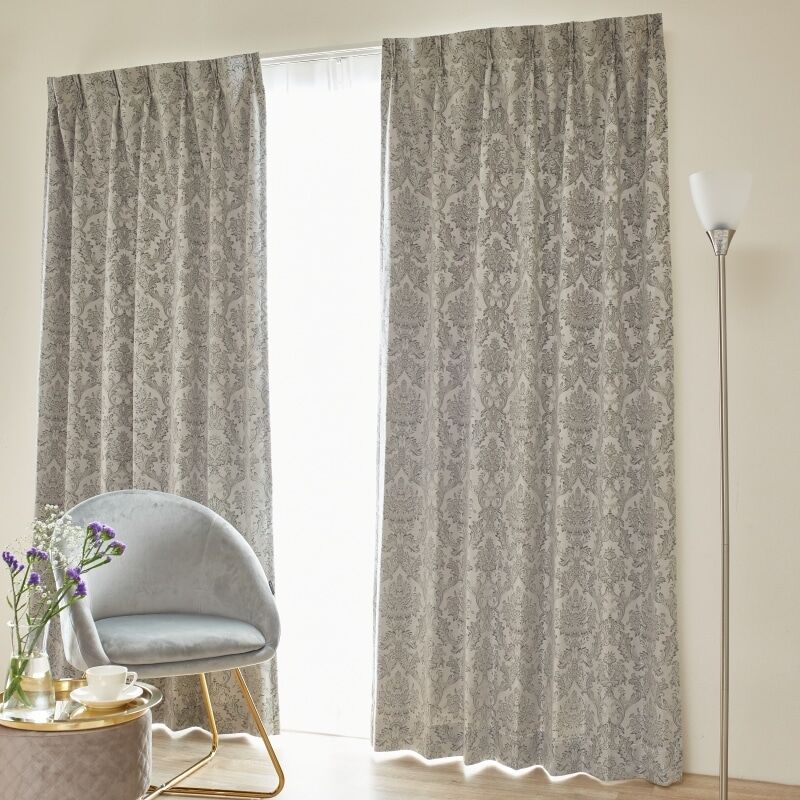 アラビアンダマスク カーテン JD-12238 グレー ｜ジャストカーテン