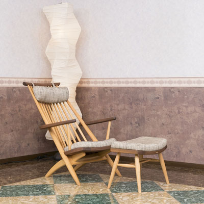 日進木工 新作・Sofセミアームチェアと座り比べ Sof SWC-833 / WHITE