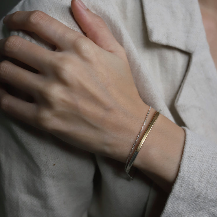 フラットケーブルチェーンブレスレット SV