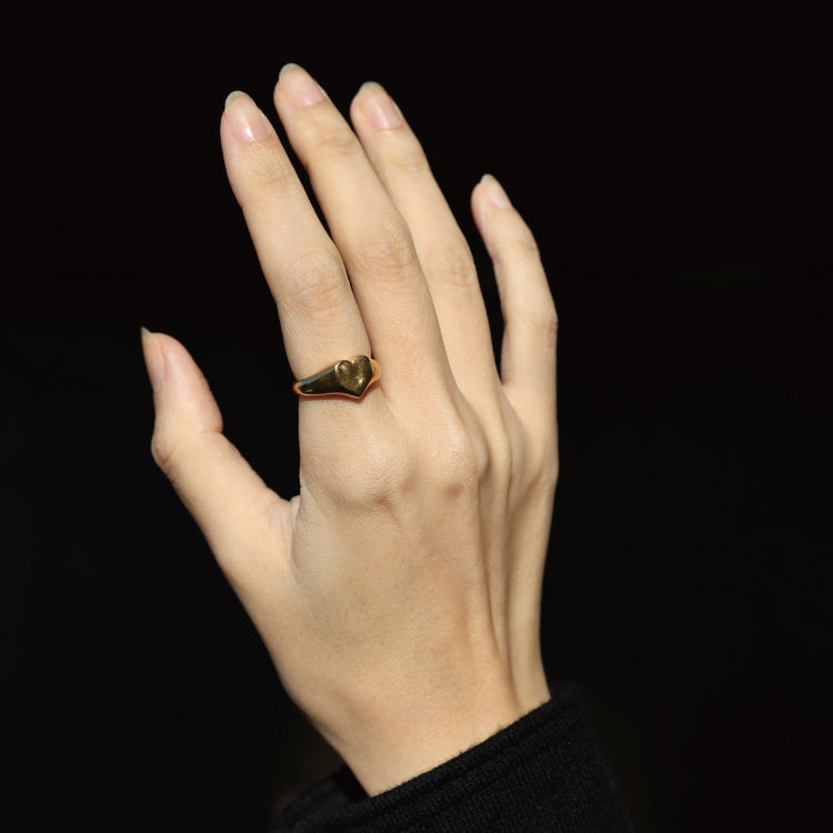 ハートシグネットリング GD (3~7号)