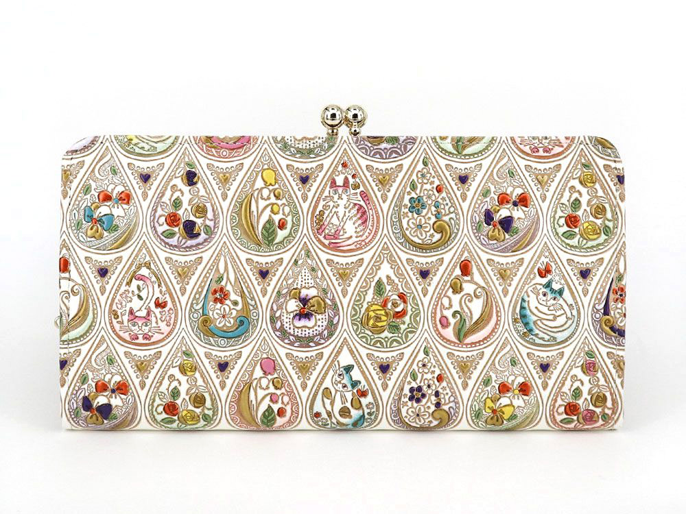 完売【予約限定】花と猫＜ミックス＞ がま口長財布［t］