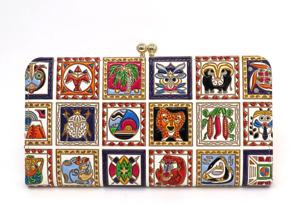 完売【予約限定】アフリカ がま口長財布 (絢爛柄)［t］