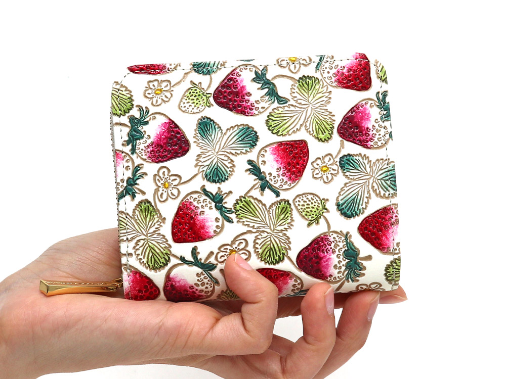 いちご 二つ折りファスナーミニ財布［t］