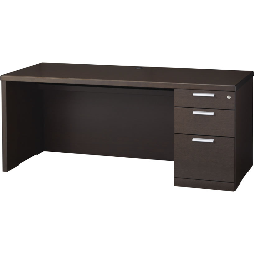 SVP-32DES 生興 片袖デスク 幅1800×奥行750×高さ740mm ダークブラウン