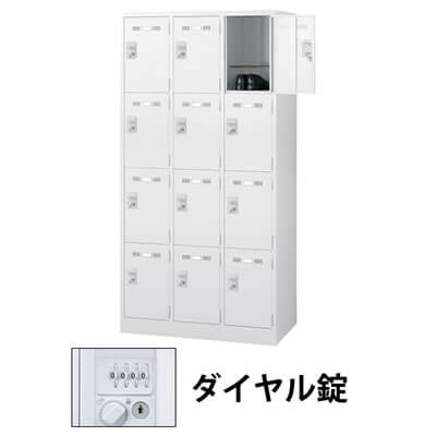 SLDW-8W-D 生興 2列4段8人用 更衣室ロッカー 外桟あり ダイヤル錠