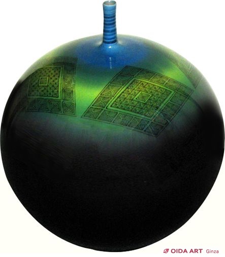 徳田八十吉 碧明釉 小紋壺 | 絵画など美術品の販売と買取 | 東京・銀座