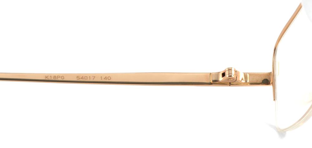 18金ピンクゴールド ハーフリムメガネ MN02TKK CH5681 | トリプル銀座