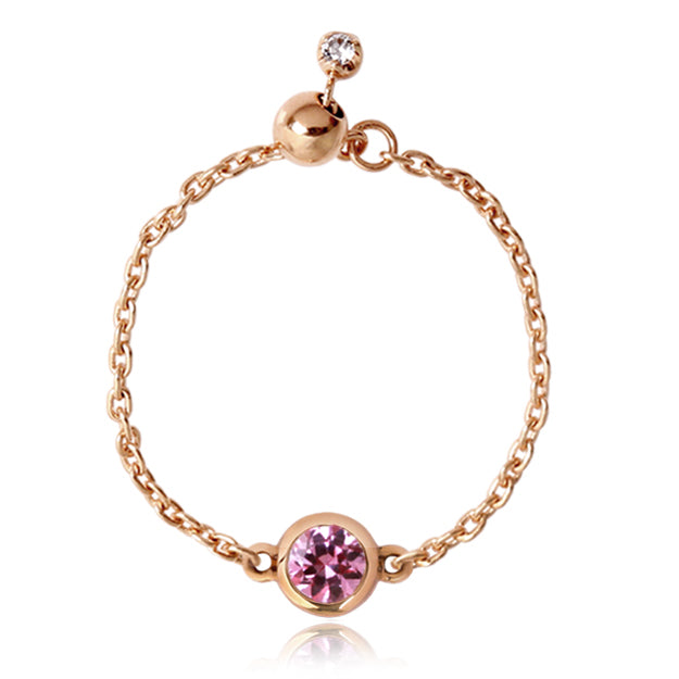 K18/Pt「ピンクサファイア ヌード」チェーンリング｜【オレフィーチェ