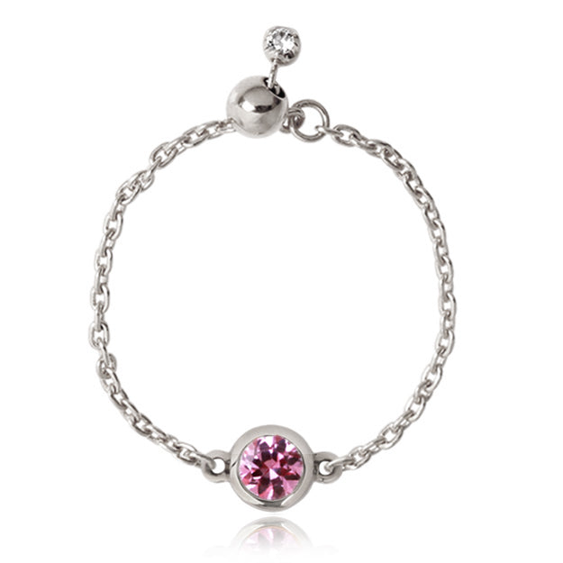 K18/Pt「ピンクサファイア ヌード」チェーンリング｜【オレフィーチェ