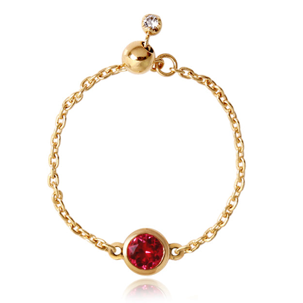 K18/Pt「ルビー ヌード」チェーンリング｜【オレフィーチェ】Orefice