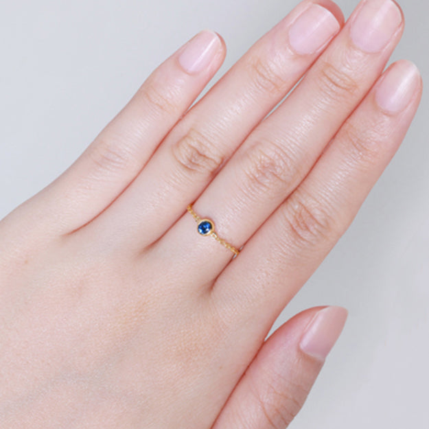 K18/Pt「サファイア ヌード」チェーンリング｜【オレフィーチェ】Orefice