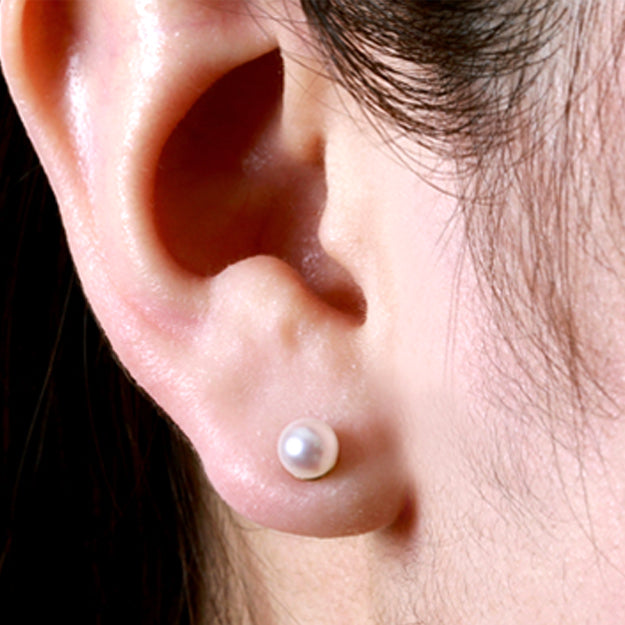 K18/Pt「5mmアコヤパール スタッド」ピアス｜【オレフィーチェ】Orefice