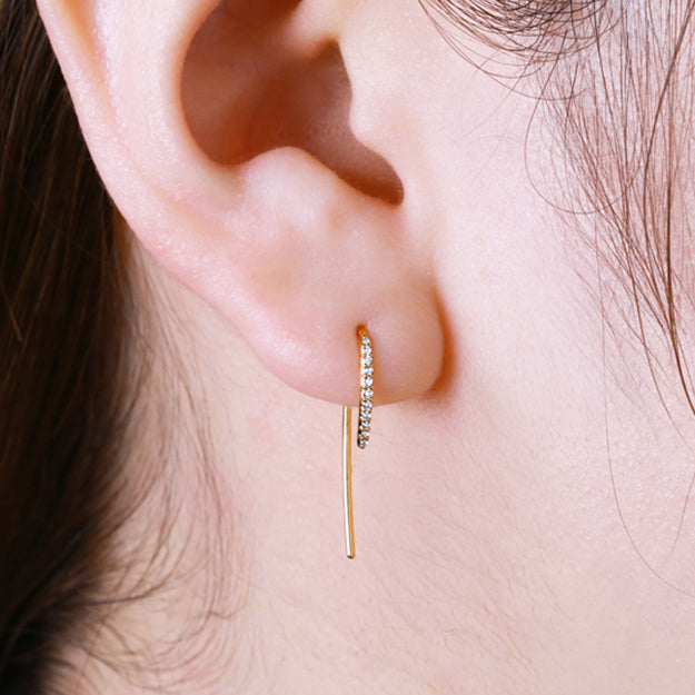 K18/Pt「スワン ミニ フック」ピアス｜【オレフィーチェ】Orefice