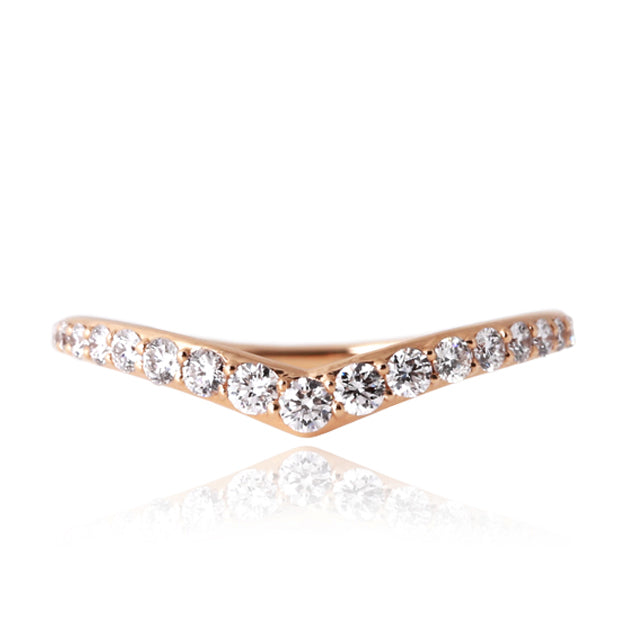 K18/Pt「アザレア V字 ハーフエタニティ」リング｜【オレフィーチェ