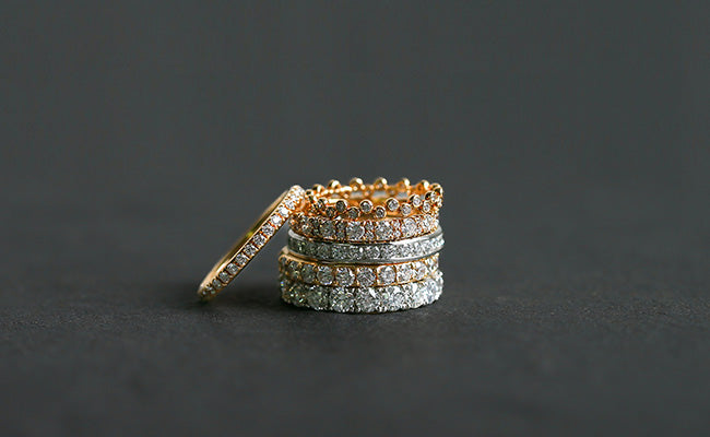 K18/Pt「テネル ハーフエタニティ」リング － プラチナ