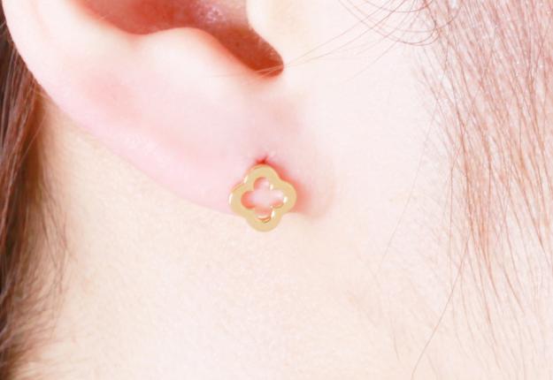 K18/Pt「アミ クローバー」ピアス｜【オレフィーチェ】Orefice