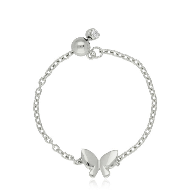 K18/Pt「アミュレット バタフライ」チェーンリング｜【オレフィーチェ