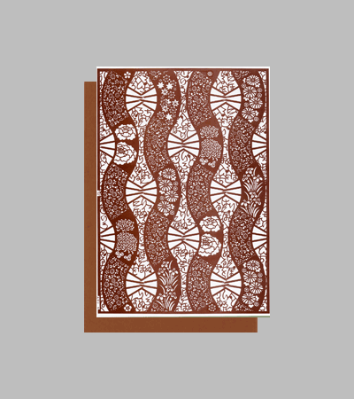 型紙付き図案：A3-52【扇立涌】 / 伊勢型紙おおすぎ