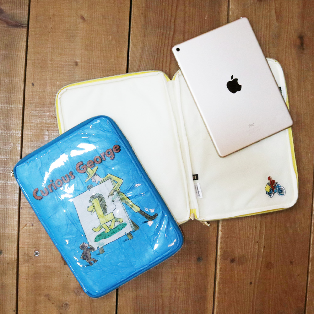 おさるのジョージ タブレットケース アルファベット絵本 - おさるの