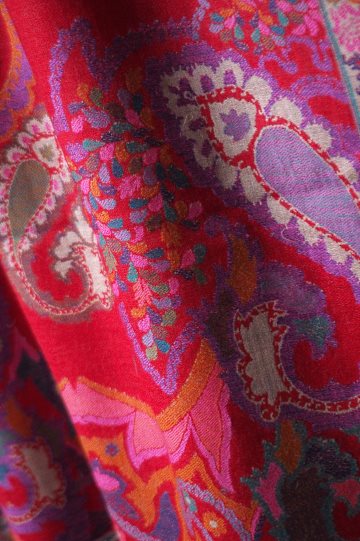 インド カシミール地方 カニ織ウールストール - アジアの布専門店