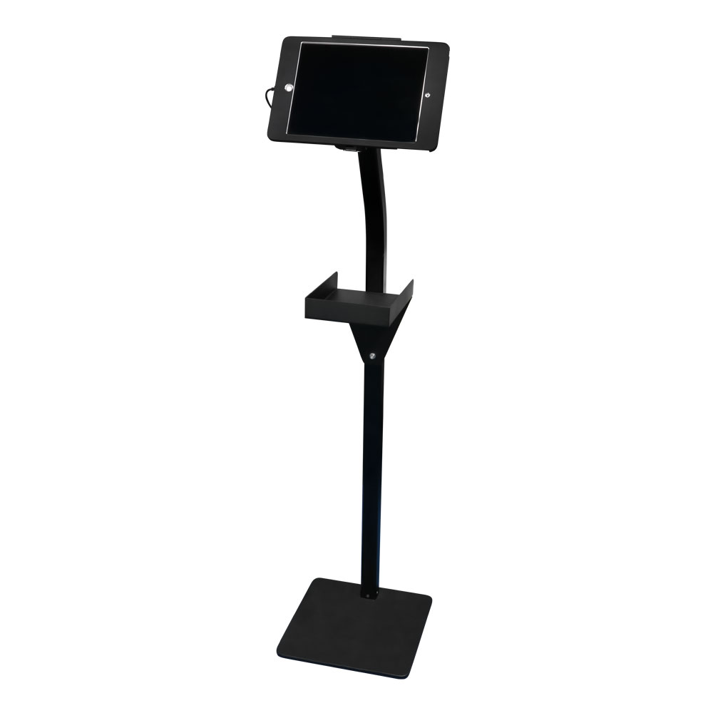 iPad用 AirWait対応 発券プリンター用トレイ付き フロアスタンド