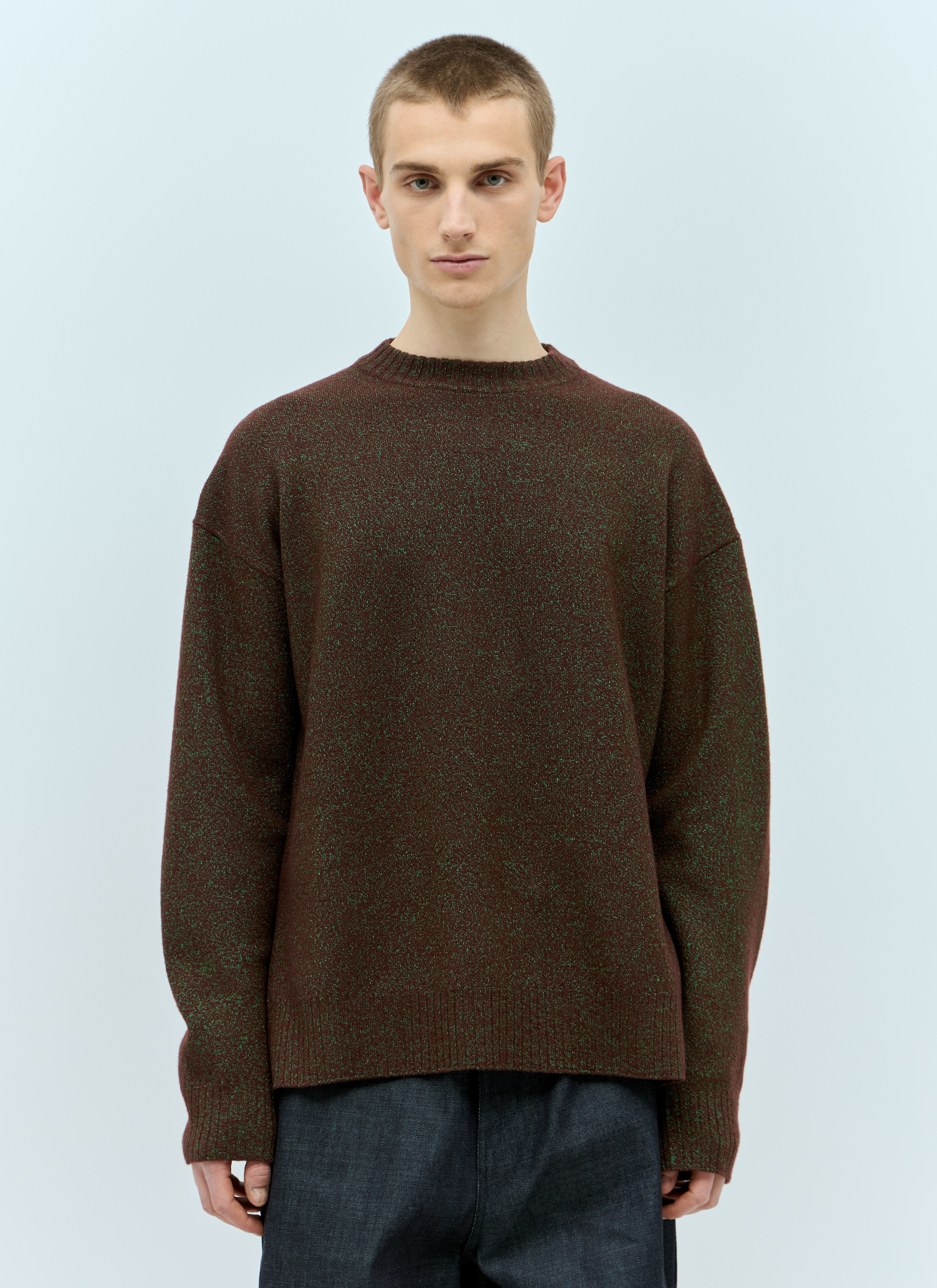 Jil Sander Men's' Oversized Wool-Blend Sweater in Brown | LN-CC®
