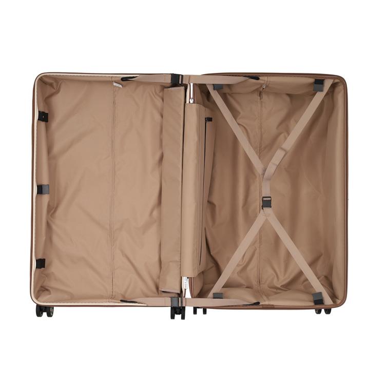 大型スーツケース 容量95L 高さ69cm ファスナーキャリーケース モカ