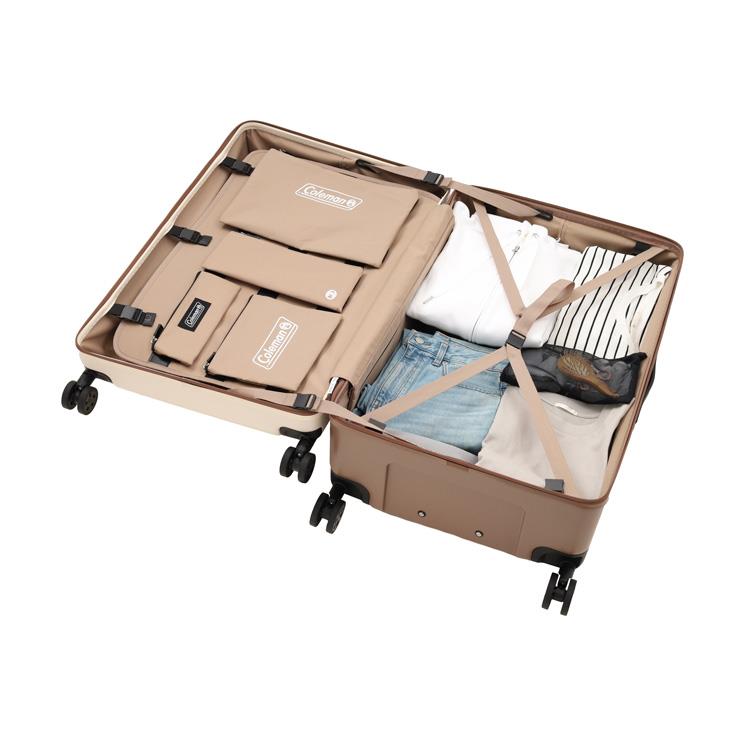 大型スーツケース 容量95L 高さ69cm ファスナーキャリーケース モカ