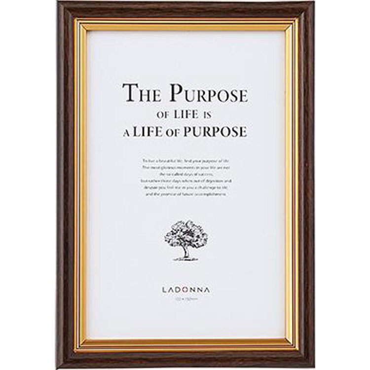 木目調フォトフレーム ダークブラウン ポストカードサイズ: ホーム