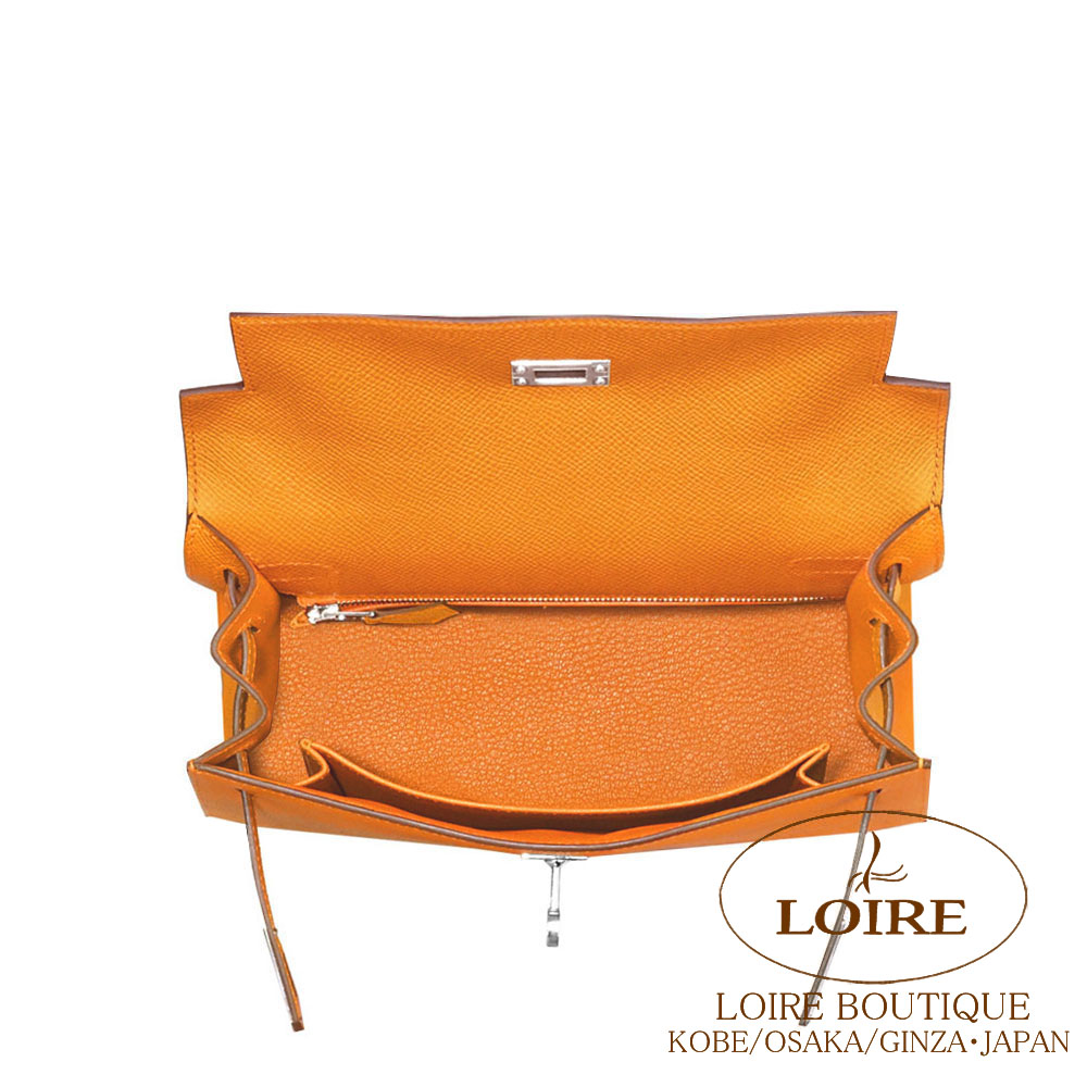 HERMES オレンジ box ケリー　バーキン　34.5✖️34.5✖️14 エルメス バーキン25 トゴ オレンジミニアム B刻印｜ブランド買取なら